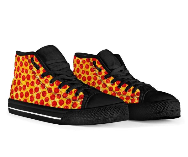 Print Pattern Pizza Men Women’s High Top Shoes