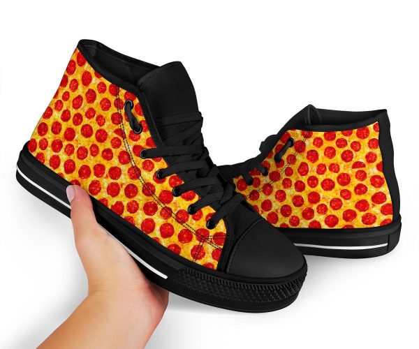 Print Pattern Pizza Men Women’s High Top Shoes