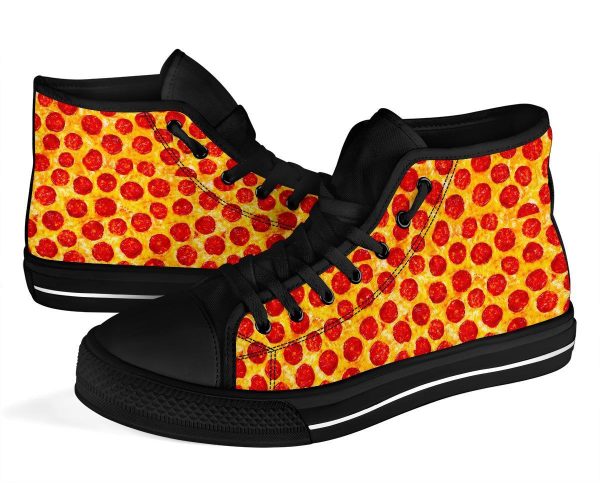 Print Pattern Pizza Men Women’s High Top Shoes