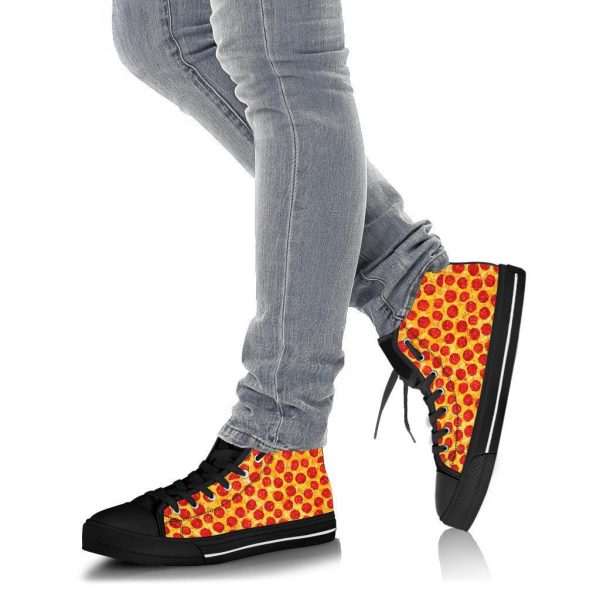 Print Pattern Pizza Men Women’s High Top Shoes