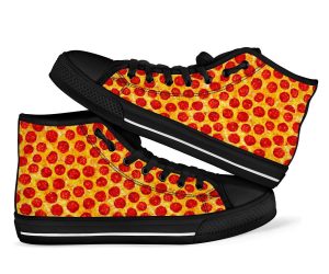 Print Pattern Pizza Men Women’s High Top Shoes