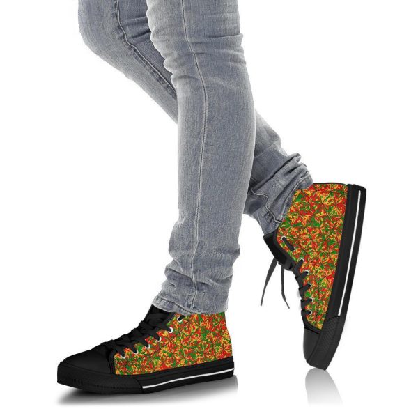 Rasta Reggae Pattern Print Men Women’s High Top Shoes