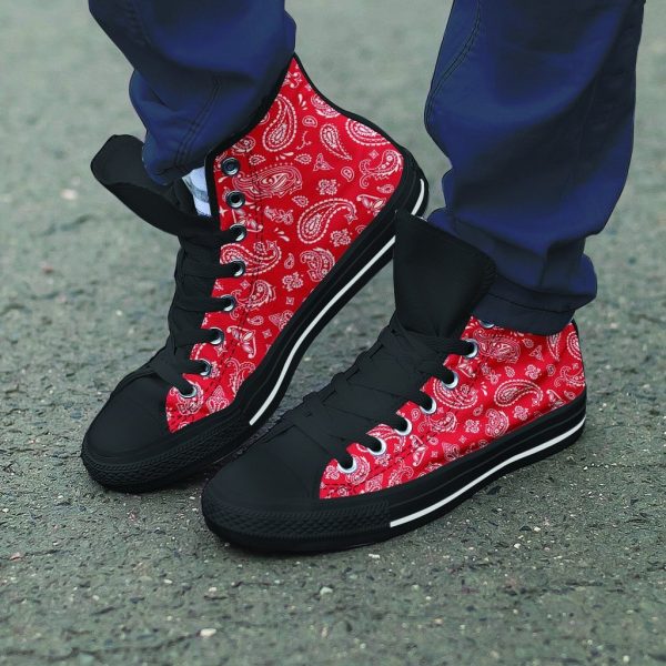 Red Bandana Men’s High Top Shoes