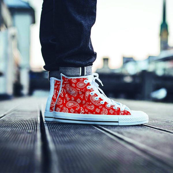 Red Bandana Men’s High Top Shoes