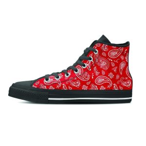 Red Bandana Men’s High Top Shoes