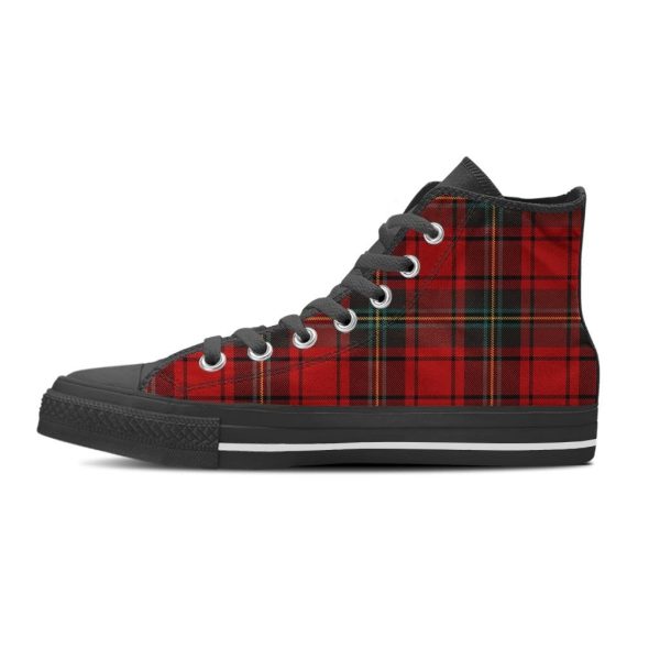 Red Plaid Tartan Men’s High Top Shoes