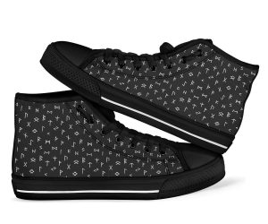 Scandinavian Viking Futhark Norse Runes Pattern Print Men Women’s High Top Shoes