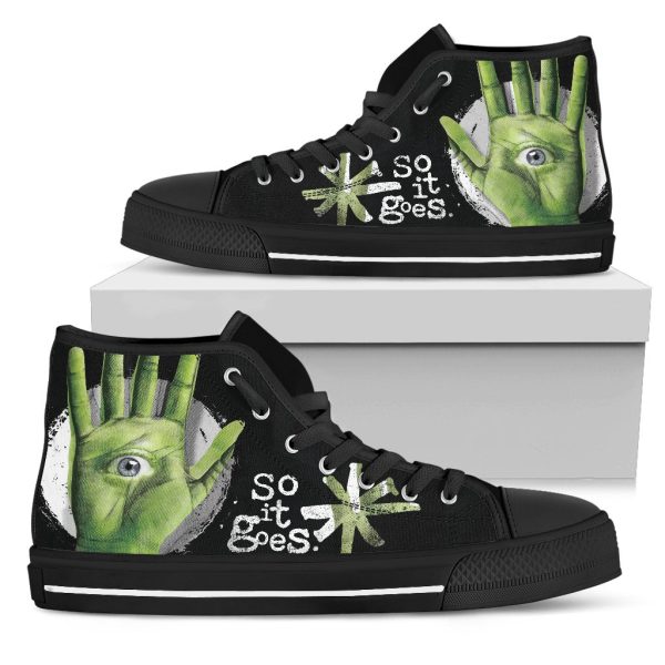 So it goes Kurt Vonnegut- Men’s Classic High Top Canvas Shoes