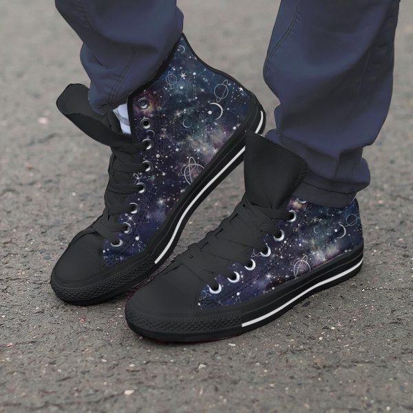 Star Constellation Galaxy Space Men’s High Top Shoes