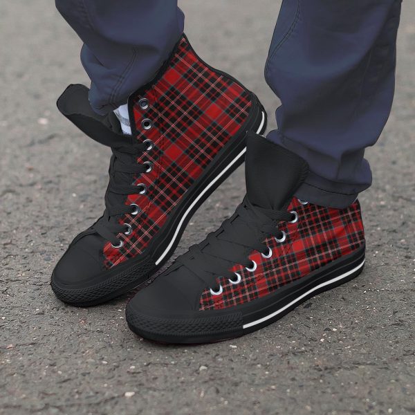 Tartan Red Plaid Men’s High Top Shoes