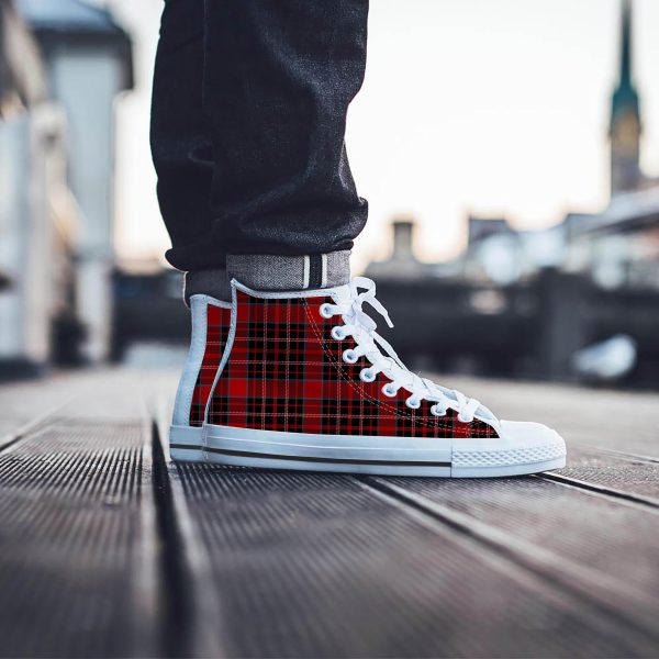 Tartan Red Plaid Men’s High Top Shoes