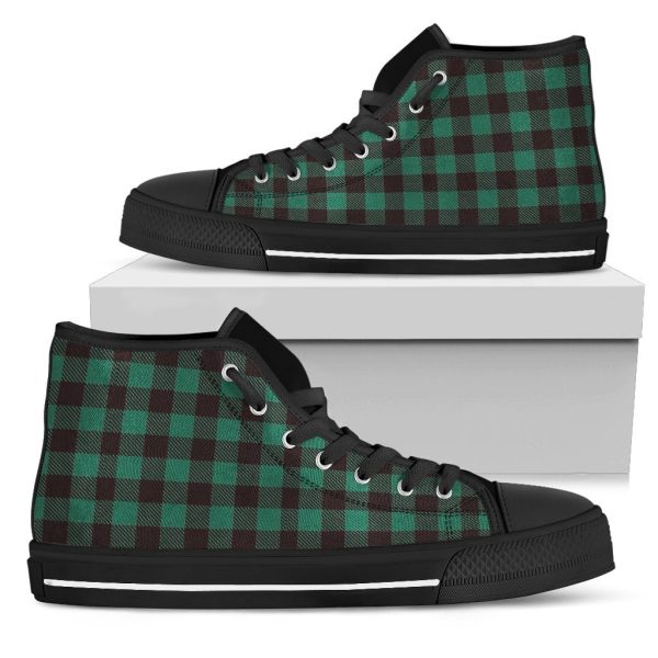 Tartan Scottish Green Plaids Print Men High Top Canvas Shoes