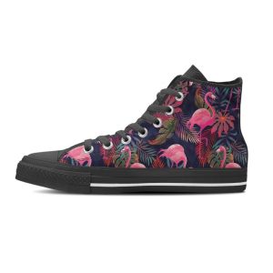 Tropical Flamingo Hawaiian Print Men’s High Top Shoes